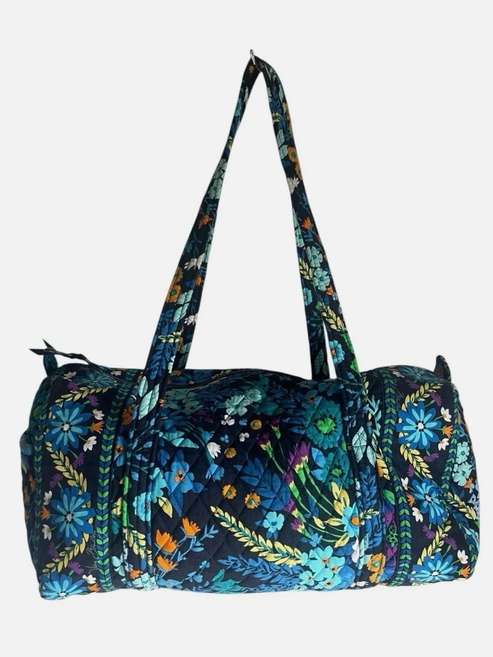 Vera Bradley Quilted Floral Duffel in Navy, Turquoise, Green, Purple